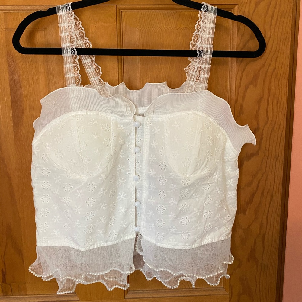 White Crop Top (ASOS - QED LONDON)